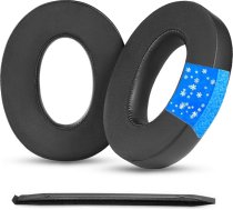 YunYiYiYi dzesēšanas gela ausu spilventiņi saderīgi ar Sennheiser HD598 HD598CS HD560S HD598SE HD620S HD518 HD599 HD569 HD579 HMEC 250 austiņām ar proteīna ādu Black CG