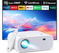 Mini projektors, 18000 lūmenu mājas kinozāles portatīvais projektors ar 4K atbalstu, WiFi Bluetooth projektors, saderīgs ar iOS/Android/Laptop/HDMI/TV Stick/USB (pelēks)