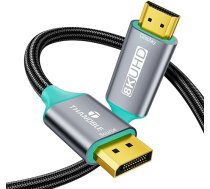 THANDBLE DisplayPort 1.4 auf HDMI 2.1 Kabel, 91 cm, 8K @ 60Hz, 4K @ 120Hz, unidirektionaler geflochtener Display-Port auf HDMI 2.1, DP auf HDMI, unterstützt HDR HDCP 2.3 für Monitor, Grafikkarte, PC