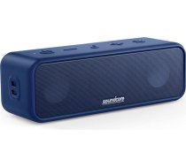 Soundcore 3 Bluetooth skaļruņi, stereo skaņa, audio draiveris ar titāna membrānu, PartyCast, BassUp, 24 stundu akumulators, IPX7 aizsardzība pret ūdeni, individuāls ekvalaizers (zilā krāsā) (atjaunots)