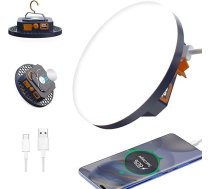 Uzlādējams kempinga lukturis, 10000 mAh akumulators, 3000 lm telts lampa, 6500 K pārnēsājams āra kempinga apgaismojums, āra nakts tirgus gaisma, makšķerēšanas gaisma, avārijas gaisma viesuļvētrai (balta)