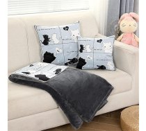 goodFarewell Cushion Blanket, 2-in-1 ceļojumu sega, spilvens, sega, daudzfunkcionāls spilvens, kakla atbalsta spilvens, mīksts un silts nap matracis, spilvens dīvāna gultai, biroja krēslam (melns un balts kaķis)