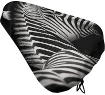 Melns un balts zebra velosipēda sēdekļa pārvalks vīriešiem un sievietēm, ūdens atgrūdošs, velosipēda sēdekļa spilvens, regulējams velosipēda sēdeklis āra riteņbraukšanai