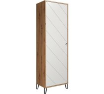 trendteam smart living - Touch - Skapis - ozols / balta - skapis ar pagarināmu drēbju rāmi - Soft-Close - elegantas metāla kājas - (garums x augstums x dziļums) 63 x 194 x 40 cm - moderns dimanta griezums