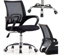 Retoo Biroja grozāmais krēsls ar tīklveida riteņiem līdz 150 kg - melns