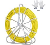 VEVOR Stikla šķiedras kabeļu ritenis 150 m diametrs 7,9 mm Stikla šķiedras stienis Tostarp tērauda spoles cimdi Bremžu rokturis Metāla vilkšanas galviņas Zivju lente -40°C līdz +80°C Izvelkamā lente Izvelkamā spirāle