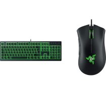 Razer Ornata V3 X - plakanā membrānas tastatūra, ar USB, Chroma RGB QWERTZ | DE izkārtojums, melna & DeathAdder Essential (2021) - spēļu pele Essential ar optisko 6400 DPI sensoru, melna