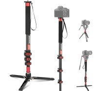 NEEWER TP71 172 cm kameras monopods Viegls monopods Ceļojumu statīvs izgatavots no oglekļa šķiedras ar noņemamu pamatni DSLR videokamerai Video ierakstīšanai Teleskopiskais pašportreta statīvs Trekinga statīvs Maksimālā slodze 6 kg