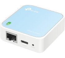 TP-Link TL-WR802N N300 WLAN Nano maršrutētājs (Tragbar, piekļuves punkts, TV adapteris, retranslators, maršrutētājs, klients, 300 Mbit/s (2,4GHz), drukāšana, multivides, FTP serveris), zils,Balts