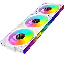 Jungle Leopard Interstellar-V2 Daisy Chain RGB datora ventilators 120 mm, 1850 RPM/68CFM/2,4 mmH2O/24LED, 5V3PIN ARGB un 12V4PIN PWM ventilators (balta reversa lāpstiņa)