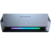 D-Link DMS-106XT 6 pieslēgvietu multi-gigabitu nepārvaldāms komutators (5 x 2,5 gigabitu Ethernet, 1 x 10 gigabitu Ethernet, RGB apgaismojums Turbo režīmā, alumīnija korpuss, bez ventilatora, IGMP Snooping, Port Base QoS)