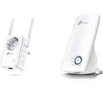TP-Link TL-WA860RE WLAN retranslators ar ligzdu (300 Mbit/s, WLAN pastiprinātājs, integrēta ligzda), balts & TL-WA850RE WLAN retranslators (300 Mbit/s, WLAN pastiprinātājs, lietotnes vadība, Ethernet ports), balts