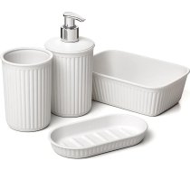 Tatay 4 vannas istabas piederumu komplekts (krūze + dozators + ziepju trauks + organizators A6) Baobab Collection Polipropilēns 100% pārstrādāta plastmasa, nesatur BPA Krāsa balta Pergamon