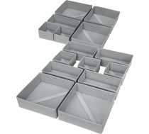 Homsorout skapja organizators, atvilktņu organizators, 15 gab., salokāms uzglabāšanas kaste, audums, apakšveļas organizators, drēbju skapis, zeķes, pelēks