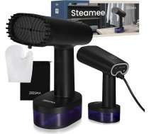 ZEEGMA STEAMEE 2-in-1 pārnēsājamais gludeklis ar tvaiku 1640 W, 370 ml, tvaika jauda 25 g/min, uzkarst 30 sekundēs, horizontāla un vertikāla gludināšana, drošs tekstilizstrādājumiem
