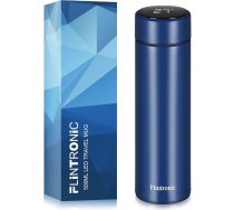 Flintronic termosiņš, 500 ml ūdens pudele, vakuumizolācijas kauss, 316 nerūsējošais tērauds, LED skārienjūtīgais temperatūras displejs, viedā pudeles blīvējuma pudele, ideāli piemērota karstajam un aukstajam ūdenim - zils