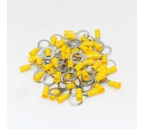 PAKMEZ RV5.5-12 500PCS 12-10AWG 1/2" dzelteni izolēti gredzenveida gredzenveida knaibles elektriskajiem vadiem