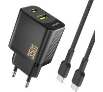 Dudao Strāvas lādētājs ar USB-C kabeli 1m 35W - melns