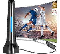 DVBT2 antena, iekštelpu antena DVB-T un DVB-T2 ar pastiprinātāju, liels darbības rādiuss un 360° uztveršana, iekštelpu antena televizoriem ar spēcīgu magnētisko pamatni, piemērota 4K 1080p un visiem TV-3M kabeļiem