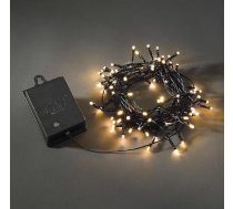 Konstsmide, 3728-800 LED pasaku gaisma ar ieslēgšanas/izslēgšanas slēdzi, gaismas sensors, 6h un 9h taimeris, 80 dzintara diodes, darbojas ar akumulatoru, āra apgaismojums (IP44), melns kabelis, melna kaste