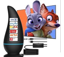 DVBT2 antena, DVB-T/DVB-T2 antena, spēcīgāka stieņa antena digitālajai TV/DAB radio/DVB-T2 uztvērēja kartei, atbalsta signāla pastiprinātāju 4K 1080p un visiem televizoriem - ar magnētisko pamatni, 5 m kabelis