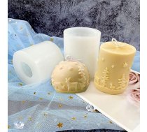 2 sveču veidņu iepakojums Ziemassvētku sveču pelējuma Ziemassvētku sveču pelējuma Silikona DIY silikona pelējuma veidne sveču veidošanai, DIY silikona sveču pelējuma liešana sveču liešanas veidnēm DIY amatniecības dekorēšanai
