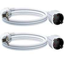 Ultra Explorer 2 Pack IP44 pagarinātājs 3 metri - PVC izolācijas kabelis iekštelpām - pret pārkaršanu Kontaktligzda H05VV-F 3G1.5 mm² - 16A 250V - balta krāsā