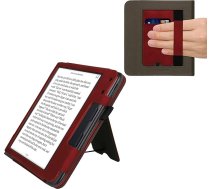 kwmobile Aizsargvāciņš saderīgs ar Kobo Kobo Kobo Libra Colour / Tolino Vision Colour Flip Case - vāciņš ar siksniņu - Heart Brush Dark Red