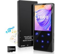 Gueray 128GB Bluetooth MP3 atskaņotājs Pārnēsājams MP3 atskaņotājs Digitālais mūzikas atskaņotājs ar HiFi skaņu Iebūvēts FM radio skaļrunis Atbalsta balss ierakstītāju TF karte