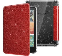 MoKo apvalks 7 collu Kindle Paperwhite 2024 12th Gen&Kindle Coloursoft Signature Edition 2024, īpaši caurspīdīgs, mīksts, elastīgs, mirdzošs TPU apvalks, viegls, ar automātisku modināšanas/miega režīmu, sarkans, mirdzošs