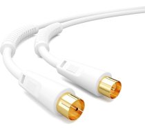hb-digital 20 m TV antenas kabelis koaksiālais kabelis UHD 8K 4K HDTV Koaksiālā kabeļa apvalks ar zelta pārklājumu Strāvas filtrs 2x ferīta kodols DVB-T DVB-T2 DVB-C DVB - Balts