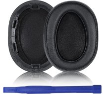 Adhiper Ausu spilventiņi Proteīna PU ādas ausu spilventiņi, saderīgi ar Sony MDR-100ABN WH-H900N H800 austiņām (melni)