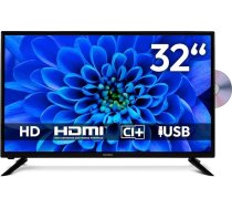 MEDION 80 cm (32 collu) HD televizors (integrēts DVD atskaņotājs, trīs uztvērēju uztvērējs DVB-T2 DVB-C DVB-S2, 2 x HDMI, USB, austiņu ligzda, AV ieeja, multivides atskaņotājs, CI+, MD 832001)