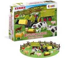 CRAZE Bērnu Adventes kalendārs, Claas rotaļlietu Adventes kalendārs ar fermas figūriņām un traktoru, 24 pārsteigumi, Adventes kalendārs zēniem