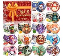16 aromātisko sveču komplekts, aromātisko sveču dāvanu komplekts, aromātiskās sveces, sojas vaska sveču komplekts sievietēm, Ziemassvētku sveces aromātiskās sveces, sveču dāvanu komplekts Ziemassvētkiem, dzimšanas dienai, Mātes dienai
