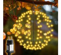 SALCAR LED Ziemassvētku apgaismojums āra apgaismojums, 30 cm, 120 LED karājas bumbu gaismas, ūdensizturīgs, 8 režīmi, Ziemassvētku dekorēšanas pasaku gaismas ar taimeri, atmiņas funkcija, dārzam, ballītei, iekštelpām, viesistabai,