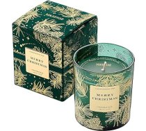 M&SENSE Aromatizēta svece Ziemassvētku eglīte Dabīga sojas vaska aromātiskās sveces stiklā Luksusa Ziemassvētku sveces dāvanas vīriešiem un sievietēm 283 g, 60 stundu degšanas laiks