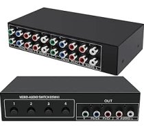 Komponentu AV video pārslēdzējs 4 1 izejā BolAAzuL 4 porti 5 RCA YPbPr kabelis RGB Component AV Switch Selector Converter 4 Way Plug and Play Retro Gaming PS2 Wii Xbox DVD Player TV