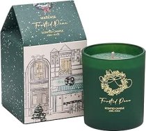 M&SENSE Aromatizēta svece Christmas Frozen Pine 230 g Dabīga sojas vaska aromātiskās sveces stikla svecē Dāvana Ziemassvētkiem, dzimšanas dienai, mājas sasilšanai 40 stundu degšanas laiks