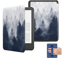 MoKo futrālis 6 collu jaunajam Kindle (11. paaudzes 2024/2022 izlaidums), viegls futrālis ar siksniņu automātiskai modināšanai/miega režīms Kindle 11. paaudzes 2024 e-lasītājam, Grey Forest