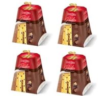 Dal Colle Pandoro Triplo Cioccolato Ziemassvētku konfektes ar piena šokolādi, baltā šokolādes krēmu un tumšā šokolādes pilieniem, 750 g, 4 gab., iepakojumā