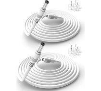 Lonnky 10 metru 12 V pagarinātājs, saderīgs ar CCTV Tapo kameru, 12 V barošanas avotu, DVR, TV bloku, saderīgs barošanas kabelis, 2,1 mm x 5,5 mm no vīrieša līdz sievietei, 2 gabali (balts)