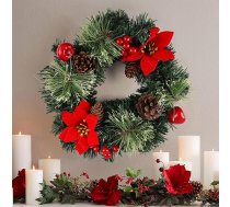 30 cm Ziemassvētku vainags, Durvju vainags, Mākslīgais Adventes vainags, Dekoratīvais vainags, Galda vainags, Ziemassvētku rotājums, Ziemassvētku vainags, Rudens vainagi, Āra kamīnam, Priekšdurvīm, Sienas logam
