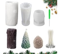3 sveču silikona veidņu komplekts Ziemassvētkiem, 3D sveču veidnes liešanai, silikons, silikona veidnes, Ziemassvētku sveces, Ziemassvētku eglīte un koka konstrukcija, DIY silikona veidnes, Ziemassvētki