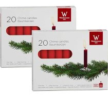 20 eglīšu sveces, Ziemassvētku eglīšu sveces, vaska adventes sveces, baltas, sarkanas, antīki sarkanas, 9,6 cm, RAL sertificēts Vācijas zīmola ražotājs, augstas kvalitātes (sarkana, 40)