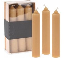 MIJOMA 6 svečturi - svečturi ar vintage apdari, krāsoti, deg 4 stundas, diametrs 2,5 cm, augstums 12 cm (okera dzeltens)