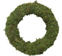 SEWACC Sūnu vainags, mākslīgais zaļo sūnu vainags, riepu, priekšējo durvju vainags, Ziemassvētku vainags, izgatavots no rotangpalmas, kāzu, svinību dekorēšanai (30 x 30 cm)