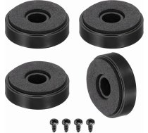 sourcing map Skaļruņu izolācijas kājas 40mm x 10mm plastmasas putu trieciena absorbcijas grīdas spilventiņš pret vibrāciju pastiprinātāja kājām audio CD HiFi mājas kinozāles skaņas sistēmai melns