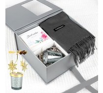 Dāvanas sievietēm Ziemassvētki, aromātiskās sveces Dāvanu komplekts sievietēm ar rotējošu sveču turētāju ar kašmira šalli Ziemas dāvanas labākajam draugam Mamma Ziemassvētkiem Valentīna dienas dzimšanas diena