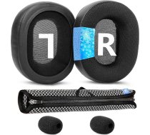 TaiZiChangQin Dzesēšanas gēla ausu spilventiņi, saderīgi ar Logitech G Pro, G Pro X, G Prox 2, G Pro X SE, G433, G233, austiņu ausu spilventiņi ar atmiņas putām, īpaši biezi, melni